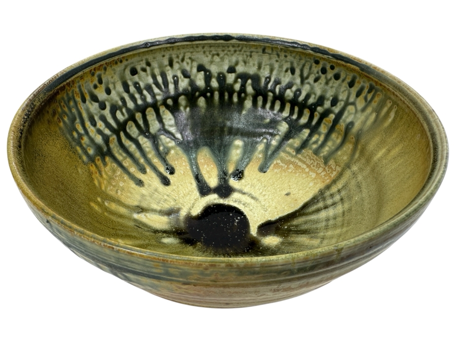 Mid-Century Signed Studio Pottery Bowl 8.75W X 4.5H