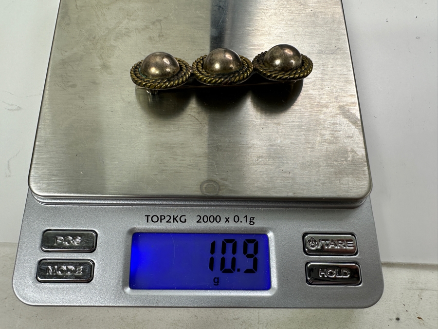 Sterling Silver Brooch Pin 10.9g [Photo 3]