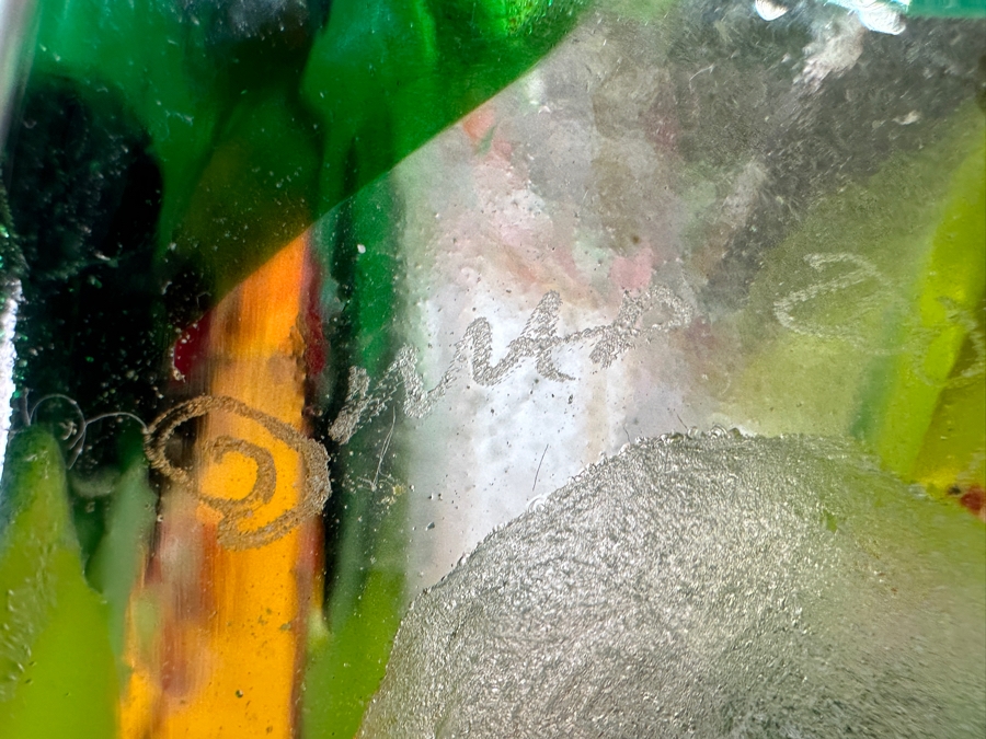 Signed Mad Art Wildflower Art Glass Vase 6.25H [Photo 9]