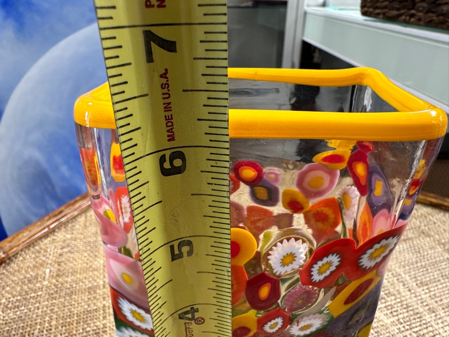 Signed Mad Art Wildflower Art Glass Vase 6.25H [Photo 11]