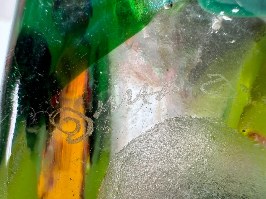 Signed Mad Art Wildflower Art Glass Vase 6.25H [Photo 10]