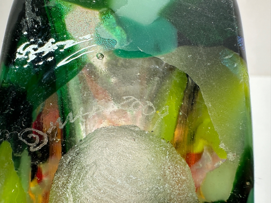 Signed Mad Art Wildflower Art Glass Vase 6.25H [Photo 8]