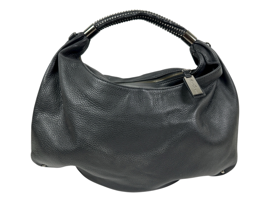 Kenneth Cole Black Leather Tote Handbag 17W