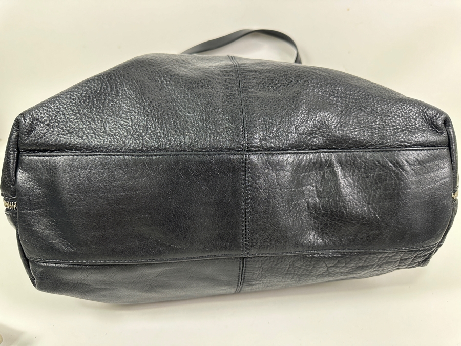 Francesco Biasia Black Leather Tote Handbag [Photo 5]