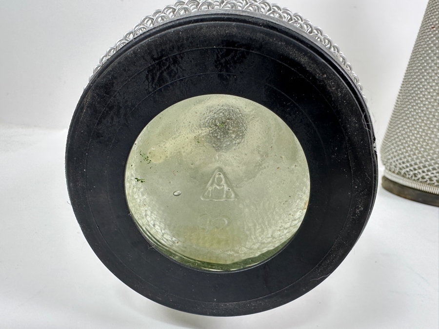 Pair Of Vintage Wire Mesh Seltzer Bottles 14H [Photo 4]