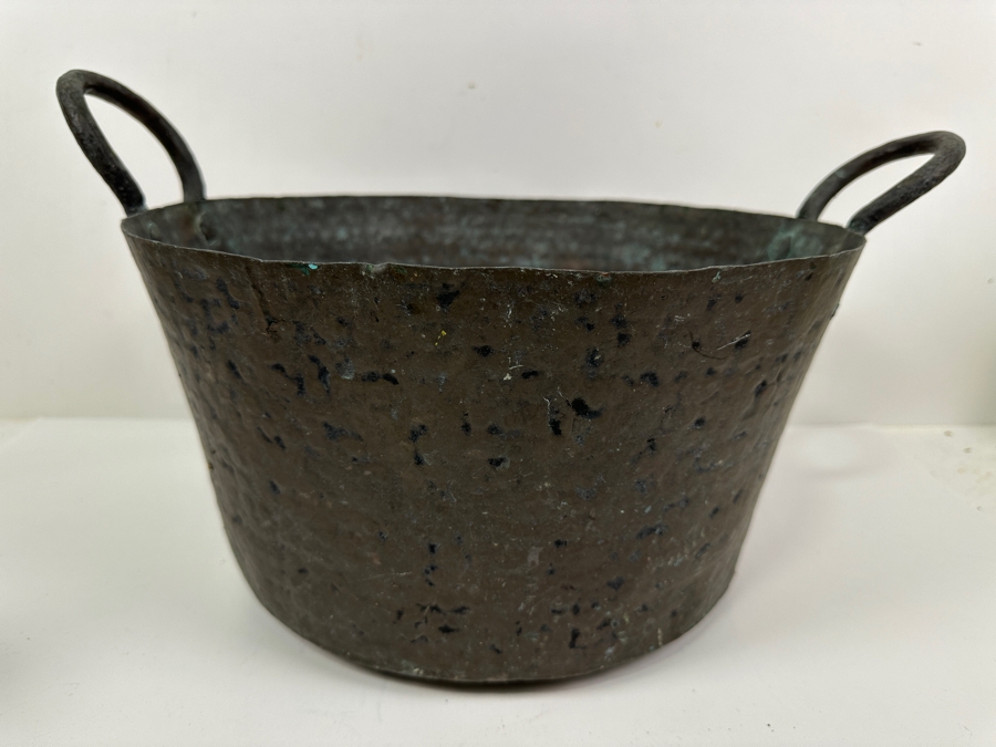 Hammered Copper Pot With Handles 14W X 7.5H [Photo 3]