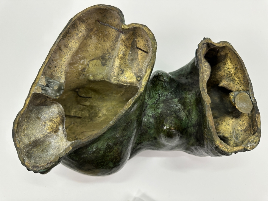 Vintage Bronze Sculpture Of A Woman On Wooden Base Signed M. Stork 11W X 7D X 5.5H [Photo 15]