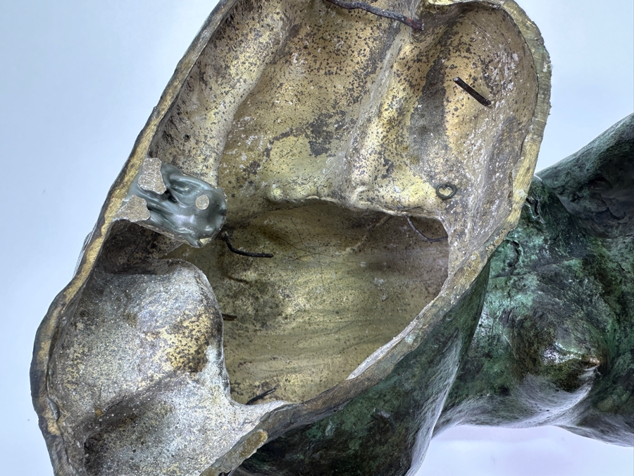 Vintage Bronze Sculpture Of A Woman On Wooden Base Signed M. Stork 11W X 7D X 5.5H [Photo 16]