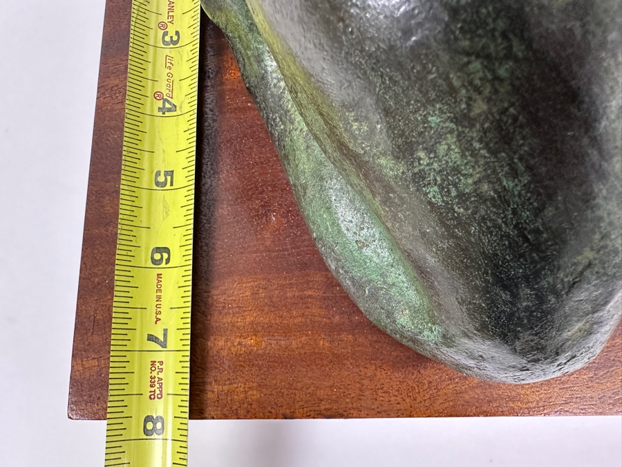 Vintage Bronze Sculpture Of A Woman On Wooden Base Signed M. Stork 11W X 7D X 5.5H [Photo 23]