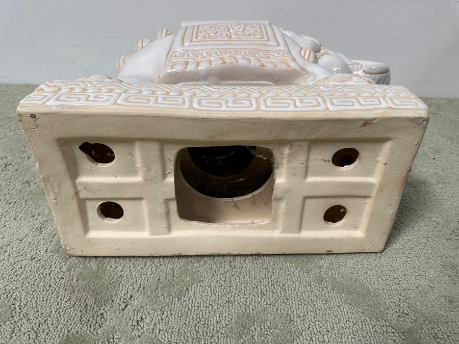 Contemporary White Ceramic Elephant Garden Stool Plant Stand 21W X 20H [Photo 5]