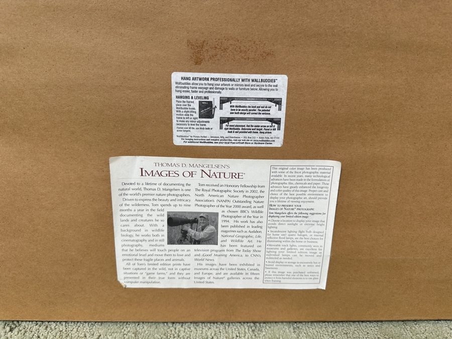 Thomas D. Mangelsen (B. 1946, American) Land Of The Rising Sun - Serengeti National Park In Tanzania Fine Art Photograph 45.5'W X 15'H Framed 53.5' X 22' Retails $3,000 [Photo 7]