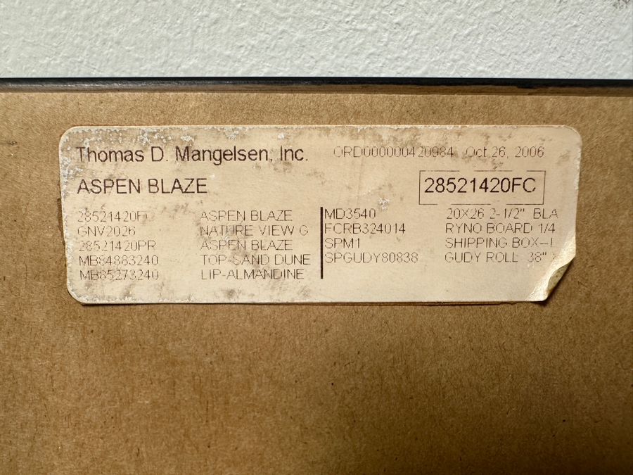 Thomas D. Mangelsen (B. 1946, American) Aspen Blaze - Grand Teton National Park, Wyoming Fine Art Photograph 19'W X 13'H Framed 31.5' X 25.5' Retails $1,300 [Photo 6]