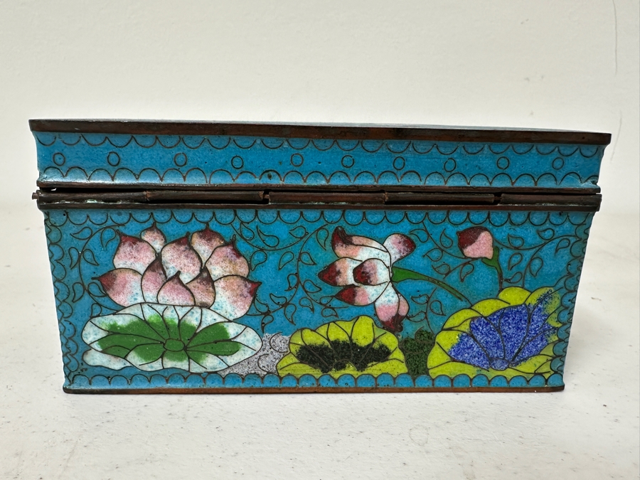 Antique Chinese Ching Dynasty Cloisonne Box 5.25 X 3 X 2.5 [Photo 7]