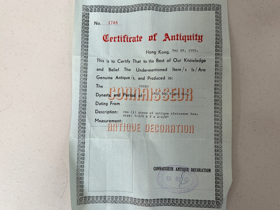 Antique Chinese Ching Dynasty Cloisonne Box 5.25 X 3 X 2.5 [Photo 12]