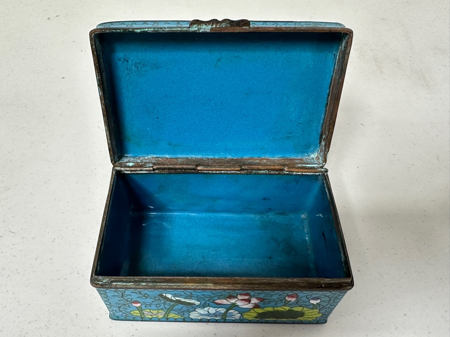 Antique Chinese Ching Dynasty Cloisonne Box 5.25 X 3 X 2.5 [Photo 10]