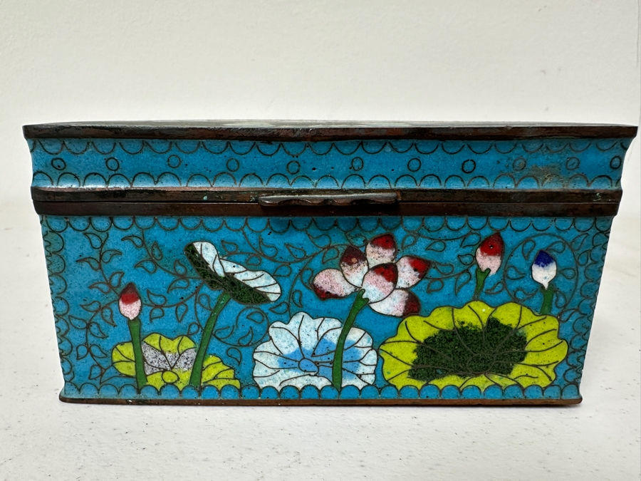 Antique Chinese Ching Dynasty Cloisonne Box 5.25 X 3 X 2.5 [Photo 3]
