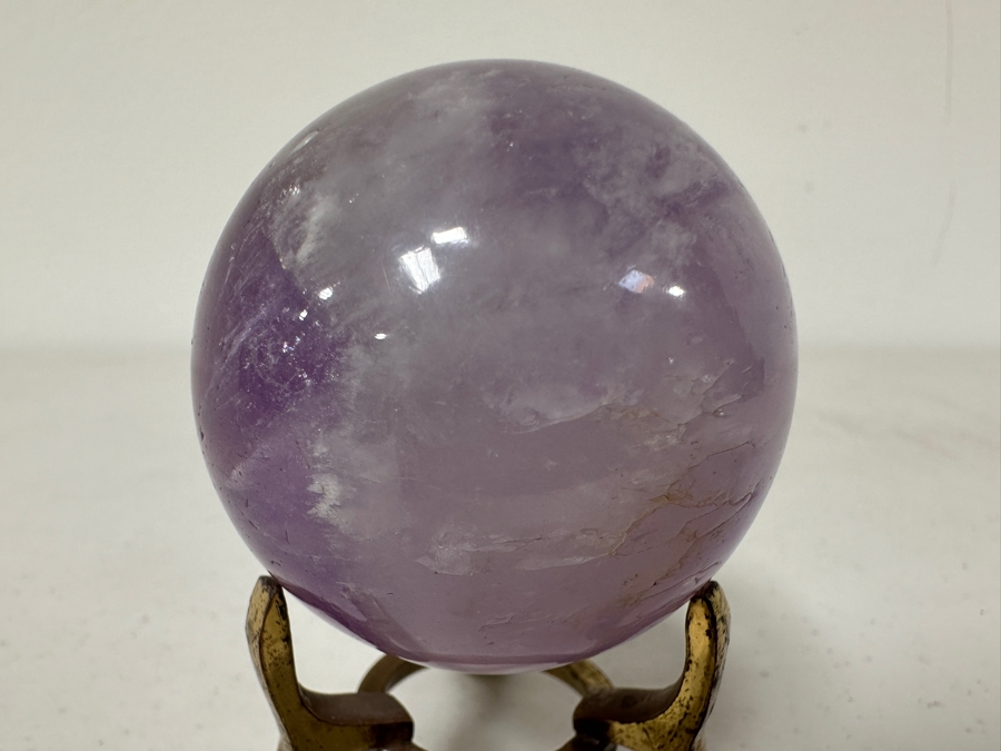 Just Added - Amethyst Sphere On A Metal Base 3H Including Stand [Photo 3]