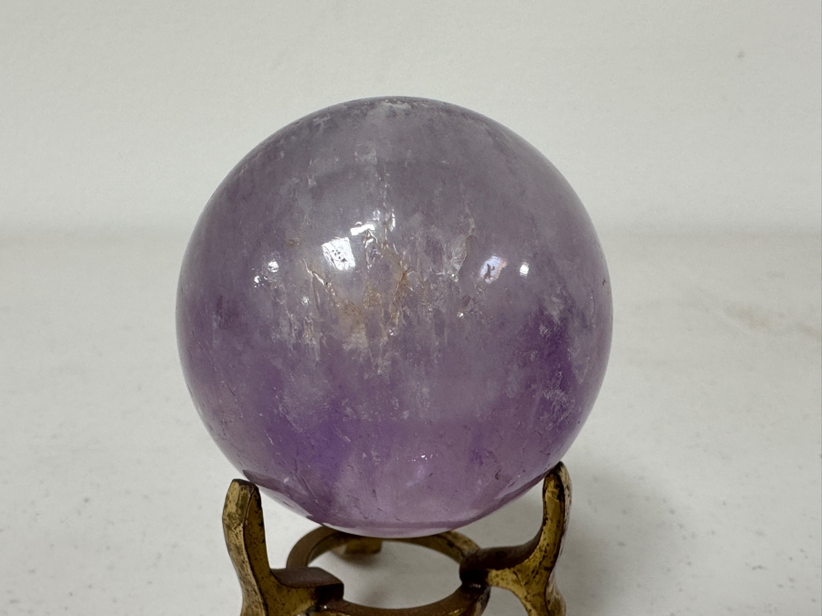 Just Added - Amethyst Sphere On A Metal Base 3H Including Stand [Photo 10]