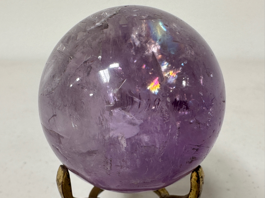 Just Added - Amethyst Sphere On A Metal Base 3H Including Stand [Photo 7]
