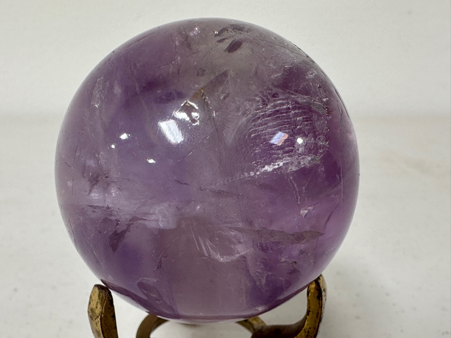 Just Added - Amethyst Sphere On A Metal Base 3H Including Stand [Photo 9]
