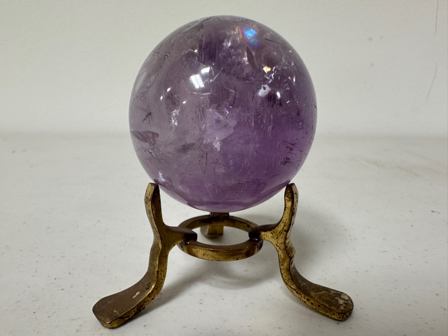 Just Added - Amethyst Sphere On A Metal Base 3H Including Stand [Photo 6]