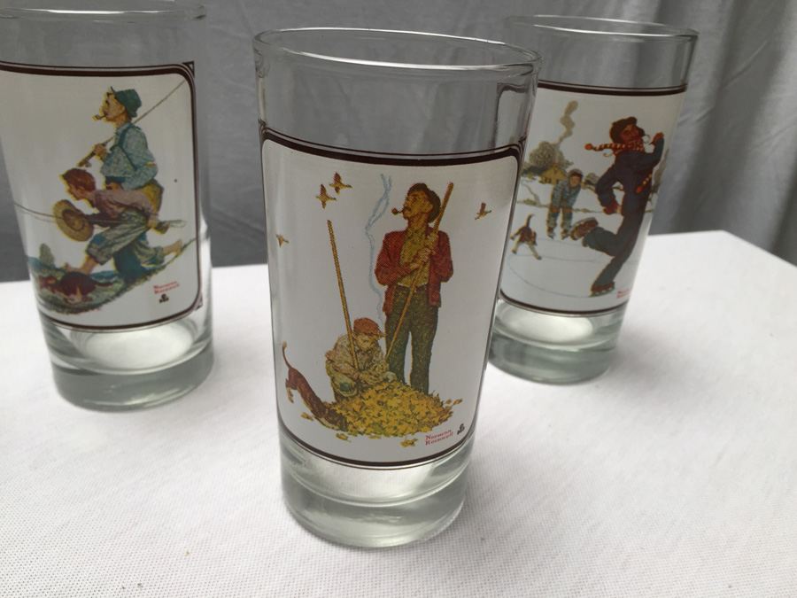 Norman Rockwell Glasses Set of 4 [Photo 4]