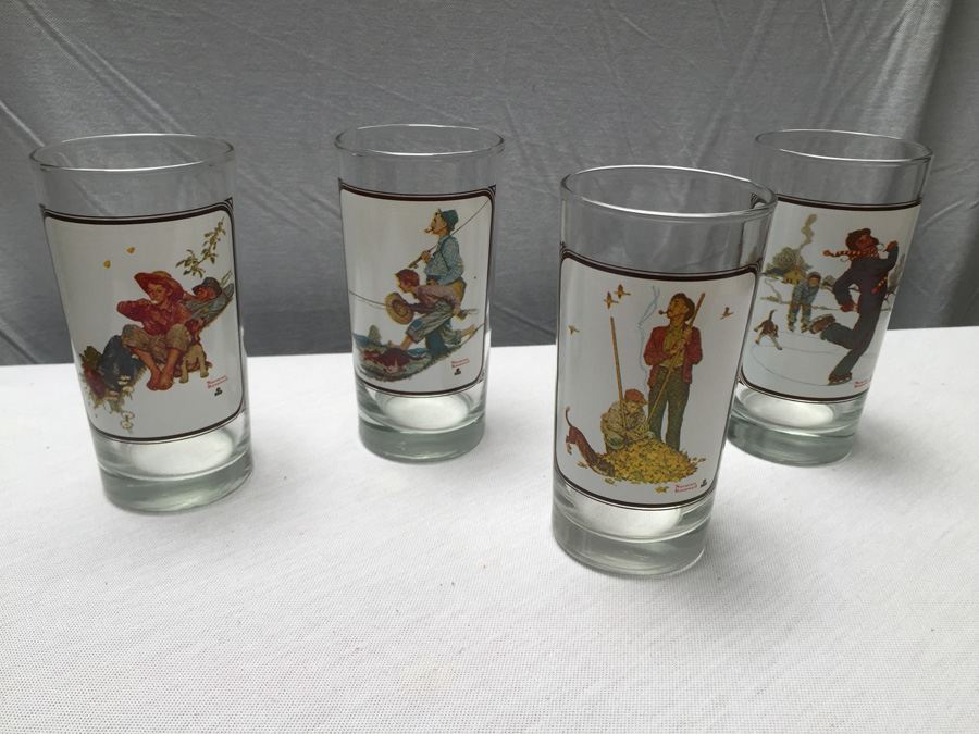 Norman Rockwell Glasses Set of 4 [Photo 1]
