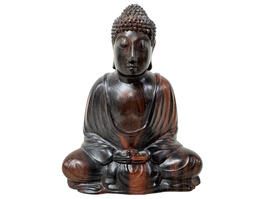 Just Added - Carved Wooden Buddha Statue 4.5H