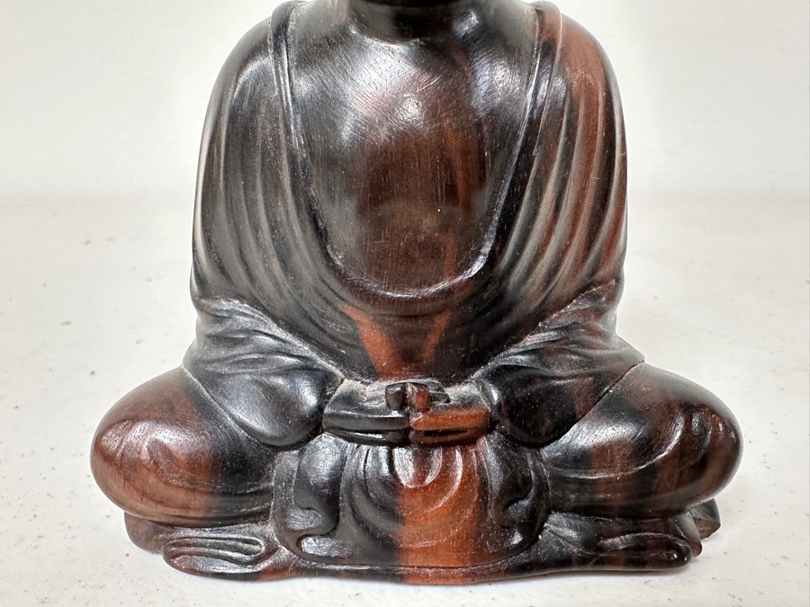 Just Added - Carved Wooden Buddha Statue 4.5H [Photo 3]