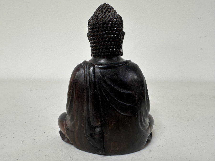 Just Added - Carved Wooden Buddha Statue 4.5H [Photo 5]