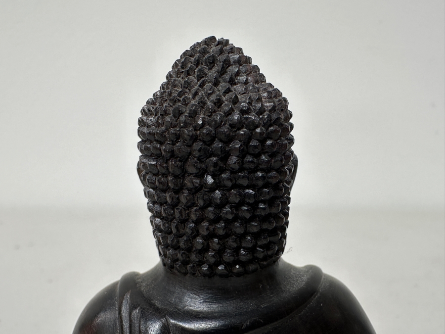 Just Added - Carved Wooden Buddha Statue 4.5H [Photo 6]