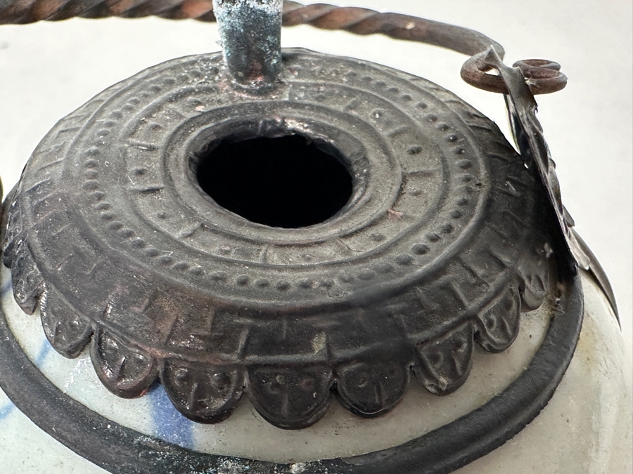 Just Added - Antique Chinese Porcelain Blue De Hue Opium Water Pipe Vietnamese Hookah 3.5W X 3.5H [Photo 16]