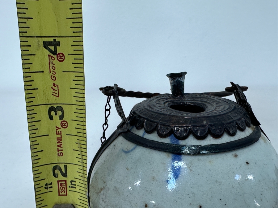 Just Added - Antique Chinese Porcelain Blue De Hue Opium Water Pipe Vietnamese Hookah 3.5W X 3.5H [Photo 17]