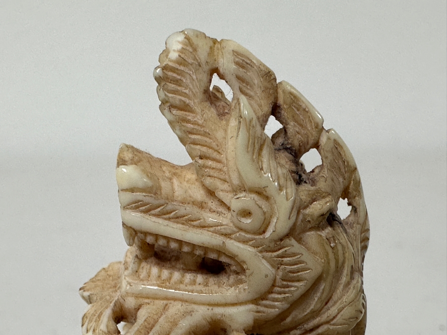 Old Hand Carved Bone Buddha Statue 2W X 2.5H [Photo 9]