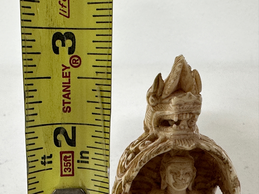 Old Hand Carved Bone Buddha Statue 2W X 2.5H [Photo 14]