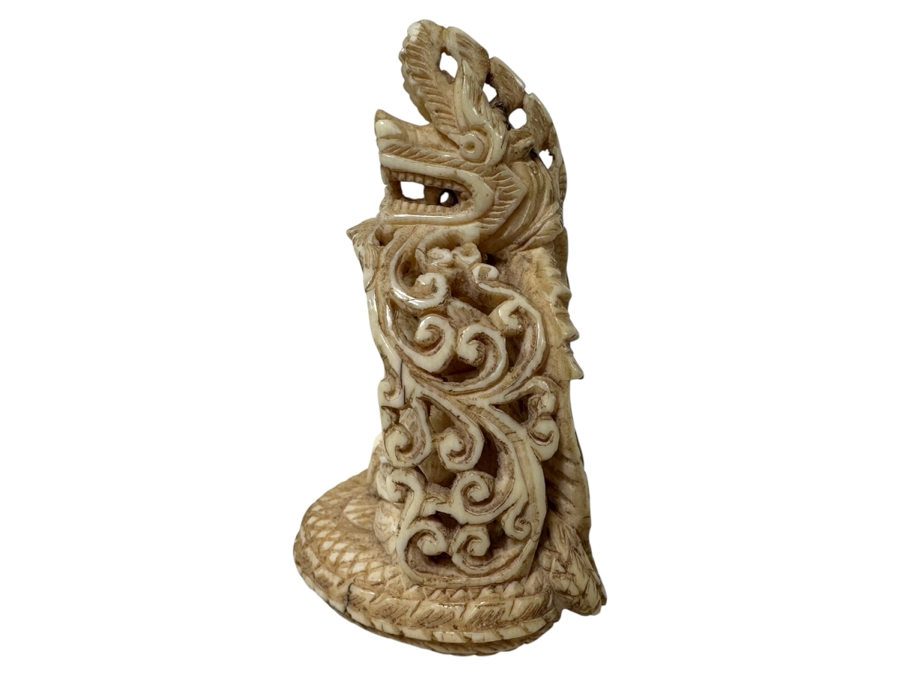 Old Hand Carved Bone Buddha Statue 2W X 2.5H [Photo 3]
