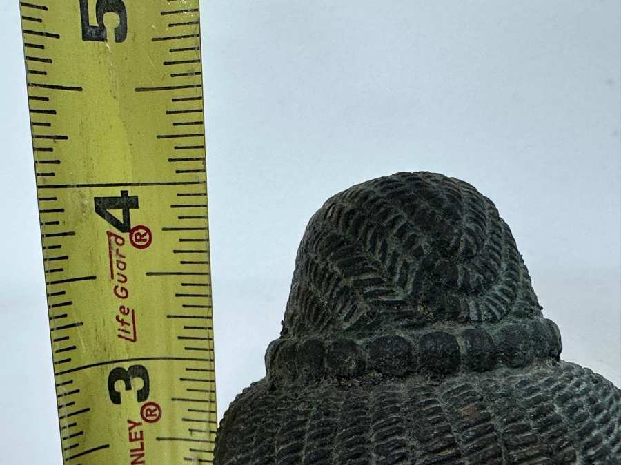 Old Bronze Buddha Head Statue 4H [Photo 10]