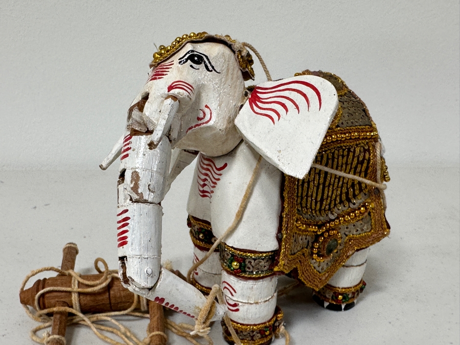 Vintage Burmese Elephant Marionette Puppet 6H [Photo 5]