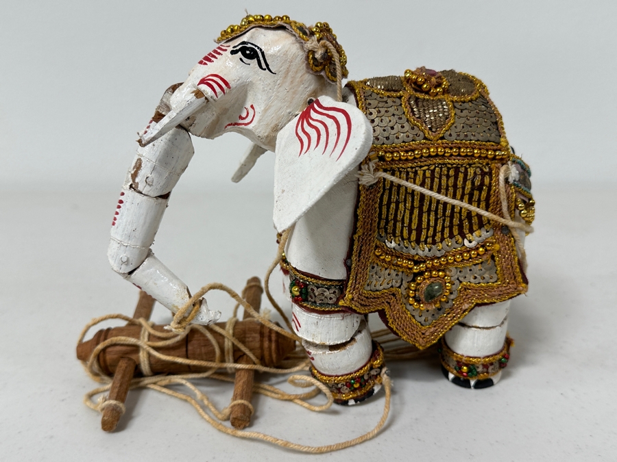 Vintage Burmese Elephant Marionette Puppet 6H [Photo 2]