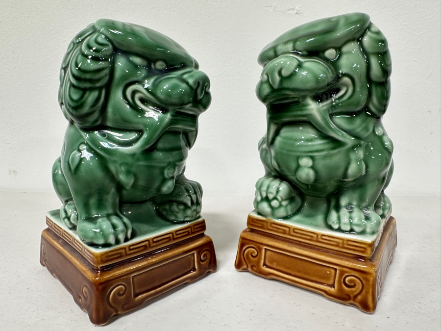 Just Added - Pair Of Ceramic Foo Dogs 7H [Photo 4]