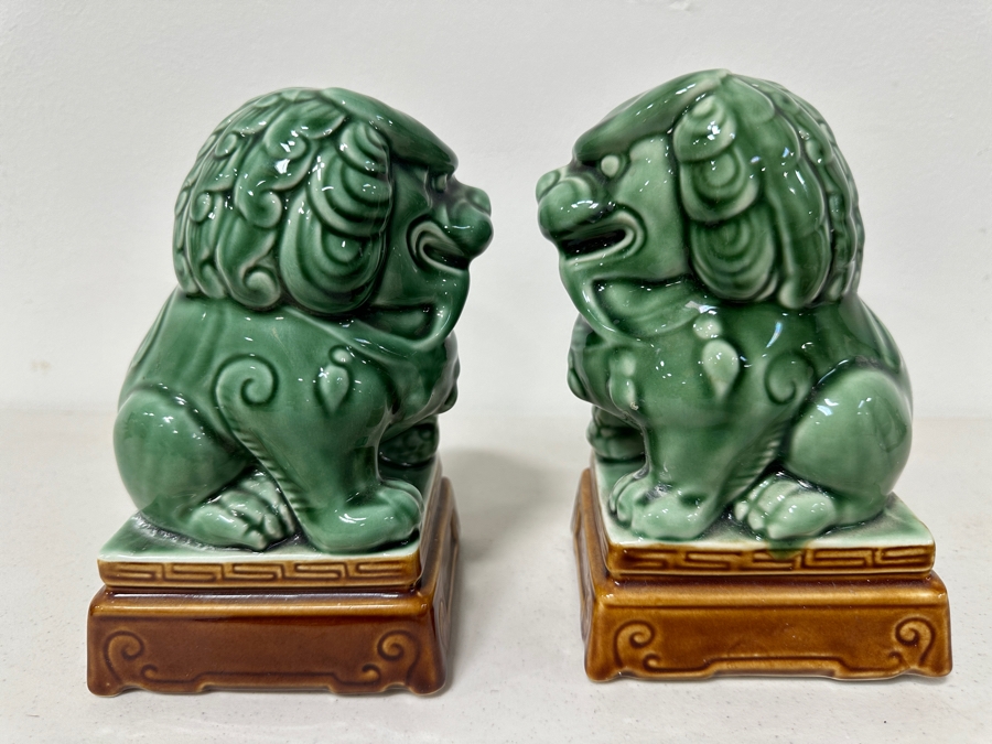 Just Added - Pair Of Ceramic Foo Dogs 7H [Photo 5]