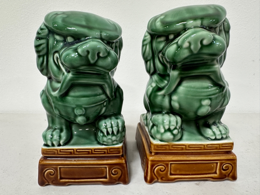 Just Added - Pair Of Ceramic Foo Dogs 7H [Photo 3]