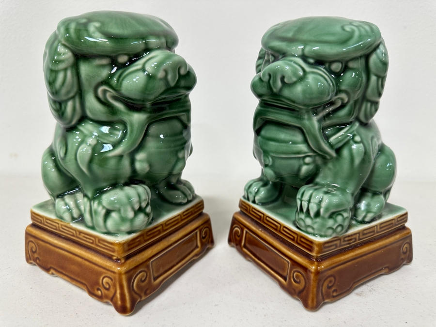 Just Added - Pair Of Ceramic Foo Dogs 7H [Photo 2]