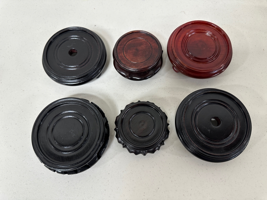 Just Added - (6) Chinese Wooden Stands 2.5'W To 3.5'W [Photo 3]