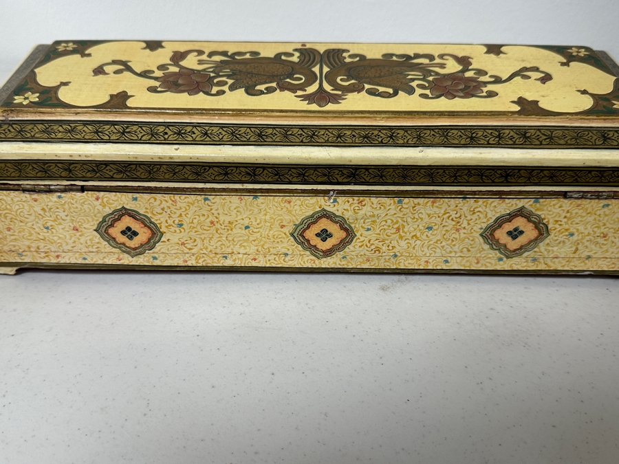 Just Added - Vintage Hand Painted Wooden Box 12W X 4.5D X 3H [Photo 6]