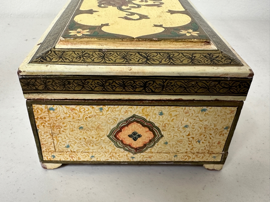 Just Added - Vintage Hand Painted Wooden Box 12W X 4.5D X 3H [Photo 5]