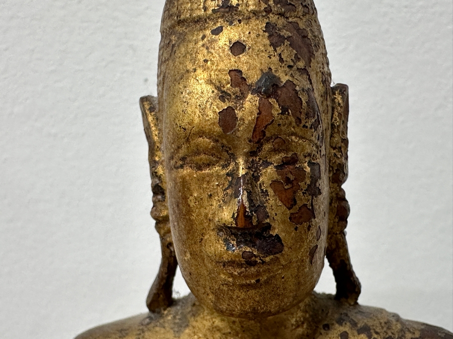 Antique Gilt Wooden Thai Buddha Statue 7W X 15H [Photo 7]