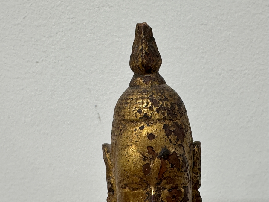 Antique Gilt Wooden Thai Buddha Statue 7W X 15H [Photo 8]