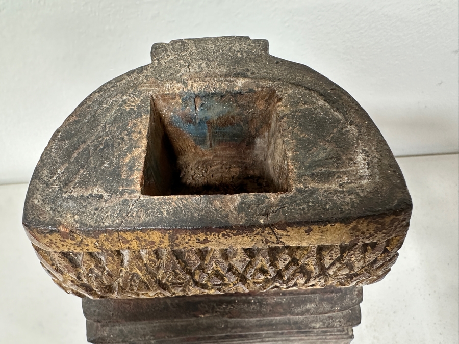 Antique Gilt Wooden Thai Buddha Statue 7W X 15H [Photo 25]