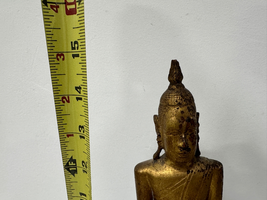 Antique Gilt Wooden Thai Buddha Statue 7W X 15H [Photo 30]